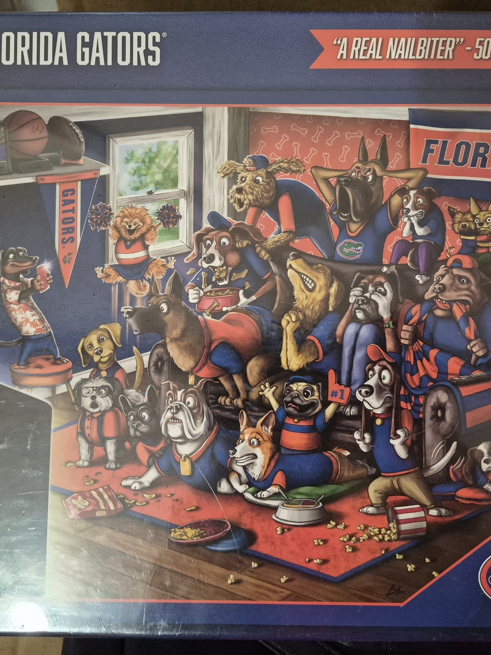 New, Sealed Florida Gators Dog Fan Art Puzzle - Blue & Orange, 24" X 18"